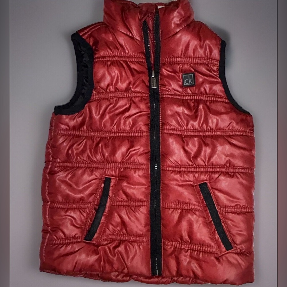 INFANT CALVIN KLEIN PUFFER VEST TODDLER KID’S MAROON 24 MONTH